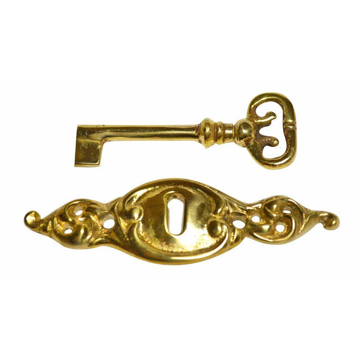 3 3/4 Inch Solid Brass Victorian Escutcheon (Polished Brass Finish) COPPER MOUNTAIN HARDWARE