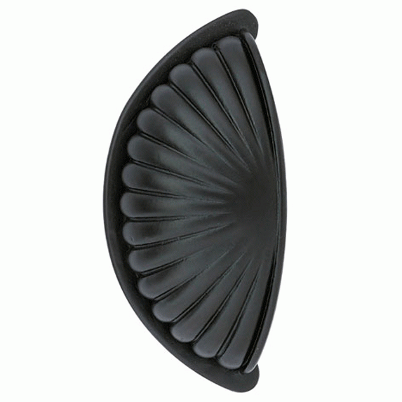 3 3/8 Inch (3 Inch c-c) Tuscany Bronze Fluted Bin Pull (Flat Black Finish) EMTEK