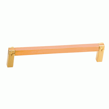 3 7/8 Inch (3 1/2 Inch c-c) Solid Brass Mortise & Tenon Pull (Satin Brass Finish) EMTEK