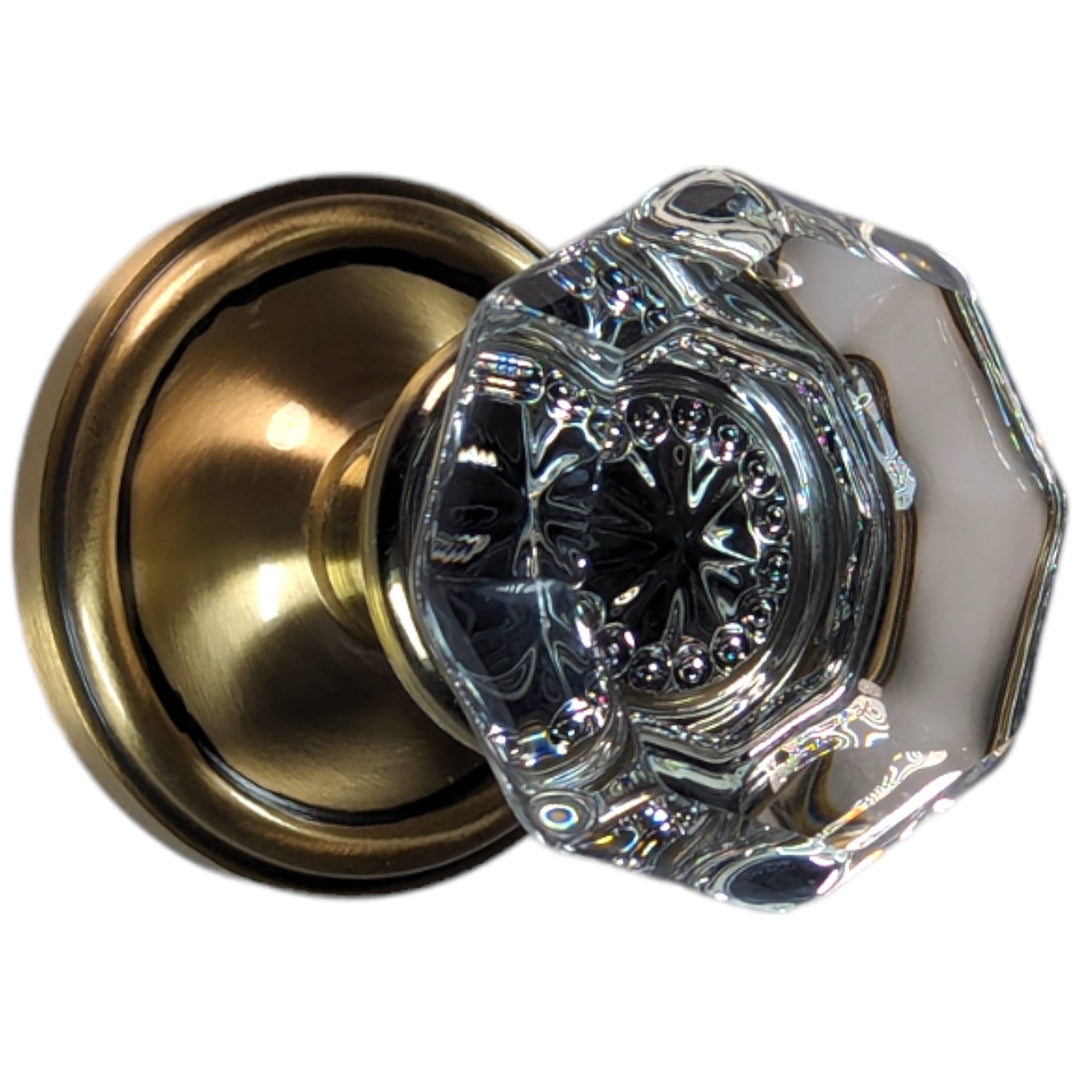 COPPER MOUNTAIN HARDWARE Providence Octagon Glass Door Knob with Victorian Plate (Several Fin