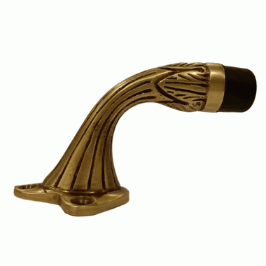 3 Inch Solid Brass Ornate Floor Mounted Bumper Door Stop Antique Brass Finish COPPER MOUNTAIN HARDWARE