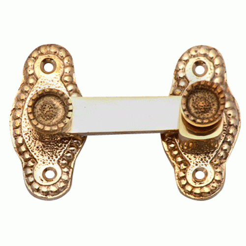 3 Inch Solid Brass Victorian Cabinet Latch (Lacquered Brass Finish) COPPER MOUNTAIN HARDWARE