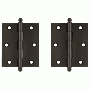 3 Inch x 2 1/2 Inch Solid Brass Cabinet Hinges (Oil Rubbed Bronze Finish) DELTANA