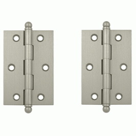 3 Inch x 2 Inch Solid Brass Cabinet Hinges (Brushed Nickel Finish) DELTANA