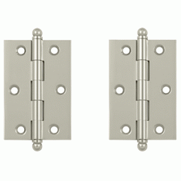 3 Inch x 2 Inch Solid Brass Cabinet Hinges (Polished Nickel Finish) DELTANA