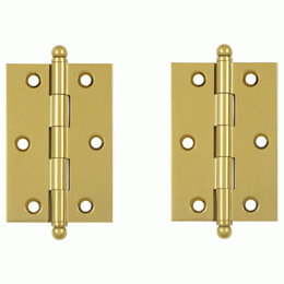 3 Inch x 2 Inch Solid Brass Cabinet Hinges (Polished Brass Finish) DELTANA