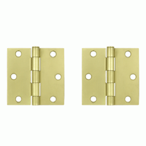 3 Inch x 3 Inch Steel Hinge (Brushed Brass Finish) DELTANA