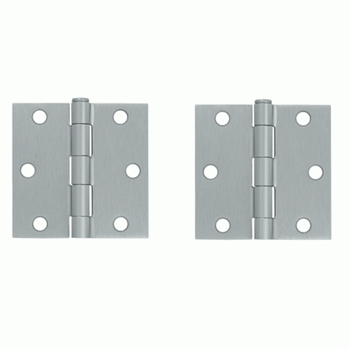 3 Inch x 3 Inch Steel Hinge (Brushed Chrome Finish) DELTANA