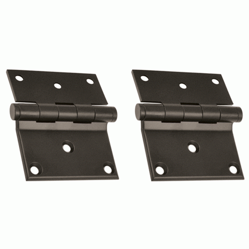 3 x 3 1/2 Inch Solid Brass Half Surface Hinge Oil Rubbed Bronze Finish DELTANA