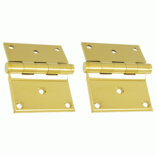 3 x 3 1/2 Inch Solid Brass Half Surface Hinge (PVD Finish) DELTANA