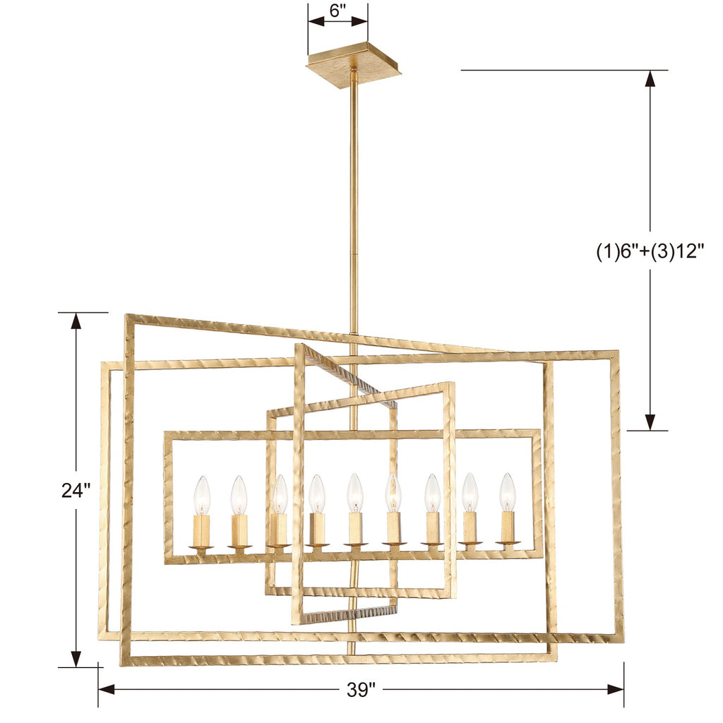 Crystorama Crystorama Capri 9 Light Antique Gold Chandelier