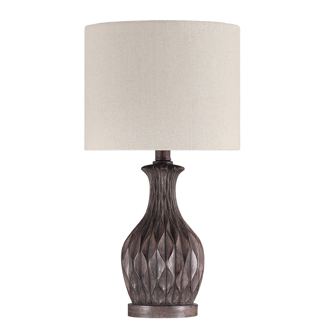 1 Light Resin Base Table Lamp in Carved Painted Brown (2 Pack) CRAFTMADE