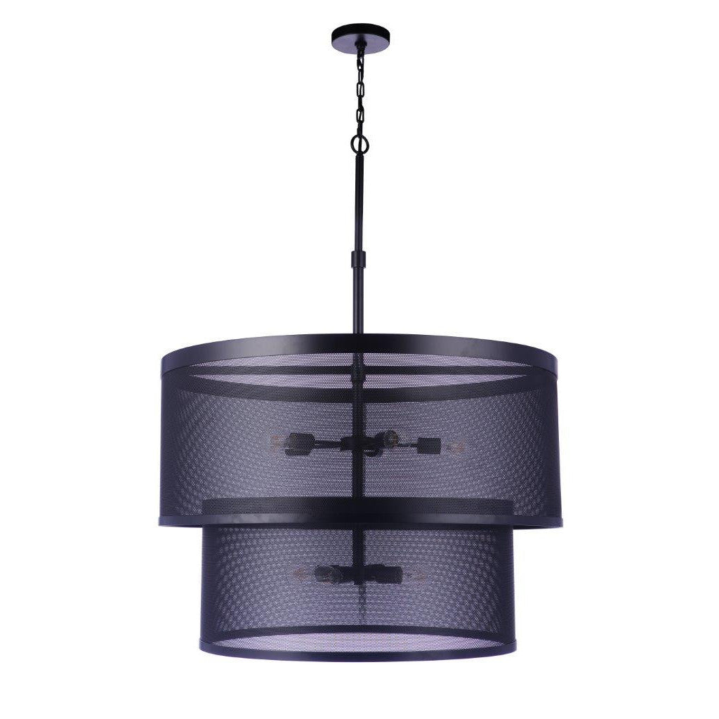 Mesh 9 Light Pendant in Flat Black CRAFTMADE