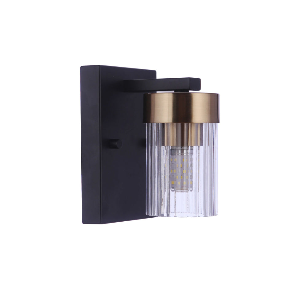 Bond Street 1 Light Wall Sconce in Flat Black/Satin Brass CRAFTMADE