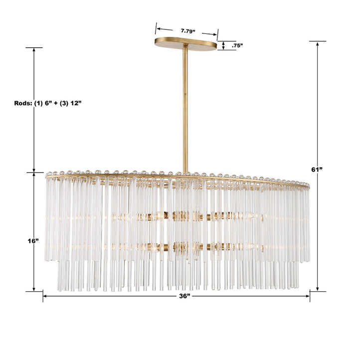 Crystorama Crystorama Bleecker 8 Light Antique Gold Chandelier