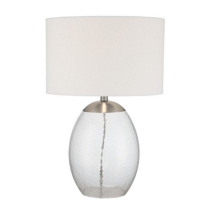 1 Light Glass/Metal Base Table Lamp in Brushed Polished Nickel CRAFTMADE