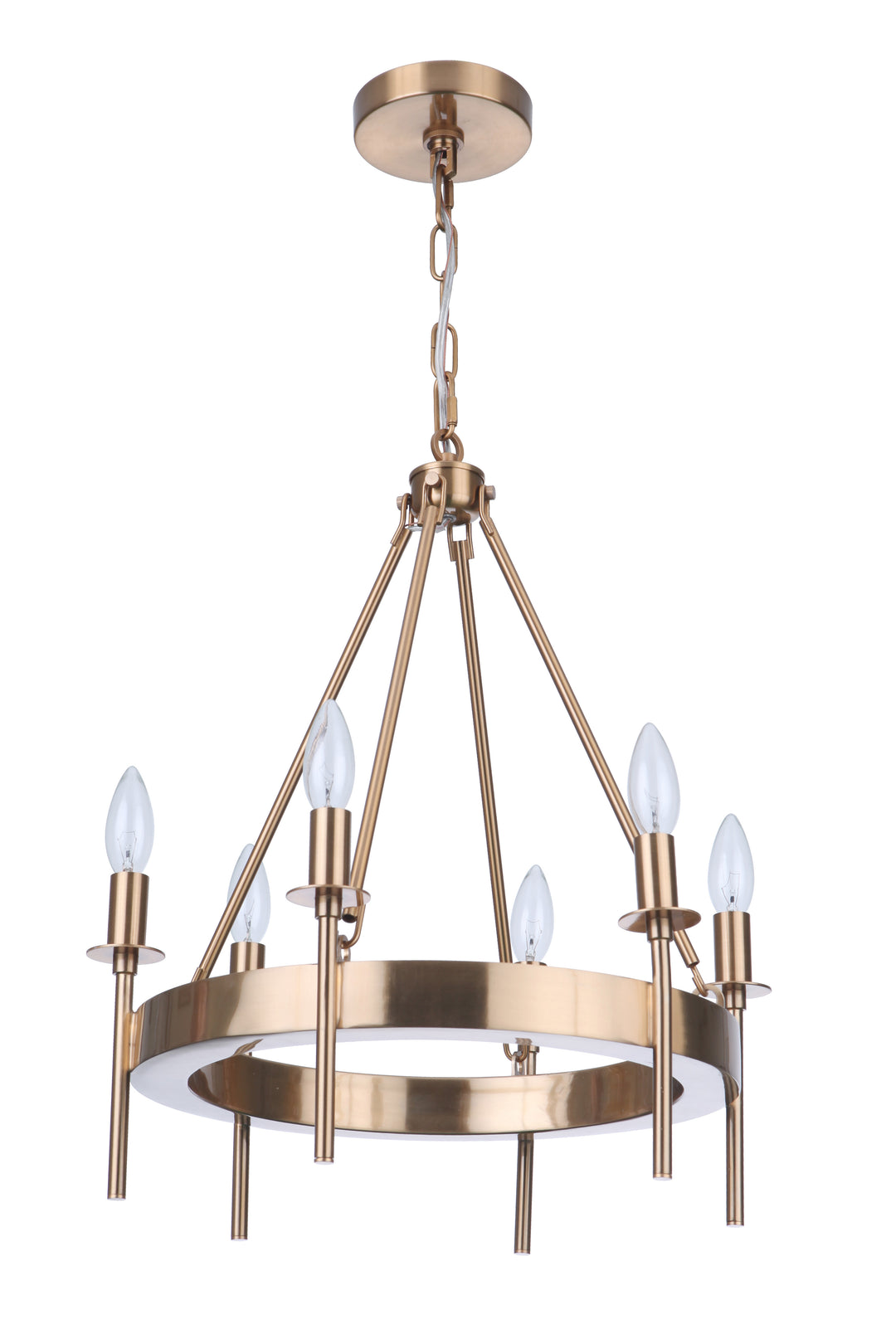 Larrson 6 Light Chandelier in Satin Brass CRAFTMADE