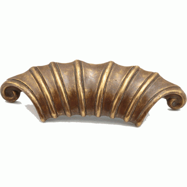 4 1/2 Inch (2 Inch c-c) Symphony French Court Cup Pull (Monticello Brass Finish) SCHAUB