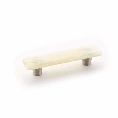 4 1/2 Inch (3 Inch c-c) Ice Ivory Silk Pull (Stainless Steel Finish) SCHAUB