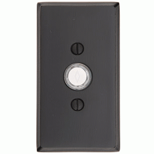 Emtek 2423-MB Sandcast Bronze Doorbell with #3 Rosette in Medium Bronze - Hardware Door Hardware EMTEK