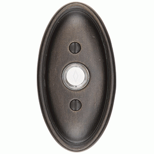 4 1/2 Inch Solid Brass Lost Wax Doorbell Button with Oval Rosette EMTEK