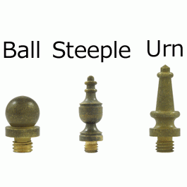 4 1/2 Inch X 4 1/2 Inch Solid Brass Hinge Interchangeable Finials (Square Corner, Bronze Medium Finish) DELTANA