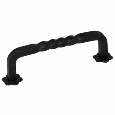 4 1/4 Inch (4 Inch c-c) Wrought Steel San Carlos Style Fixed Pull (Matte Black Finish) EMTEK