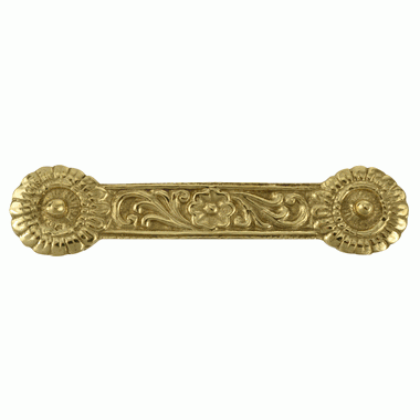 4 1/4 Inch Overall (3 3/8 Inch c-c) Solid Brass Unique Circle Pull Handle (Polished Brass Finish) COPPER MOUNTAIN HARDWARE