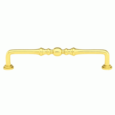 4 1/8 Inch (3 1/2 Inch c-c) Solid Brass Spindle Pull (Polished Brass Finish) EMTEK