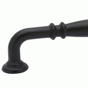 4 1/8 Inch (3 1/2 Inch c-c) Tuscany Bronze Ribbed Pull (Matte Black Finish) EMTEK