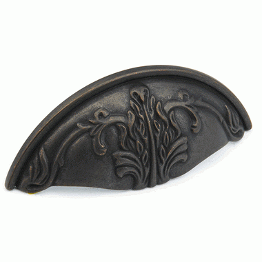 4 3/4 Inch (3 Inch c-c) Corinthian Cup Pull (Ancient Bronze Finish) SCHAUB