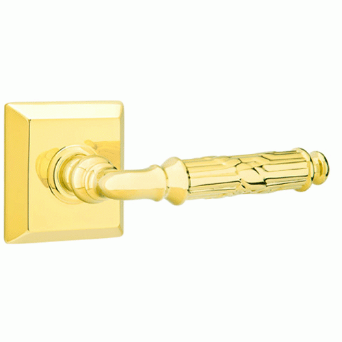 Solid Brass Ribbon & Reed Lever With Quincy Rosette (Many Finishes Available) EMTEK