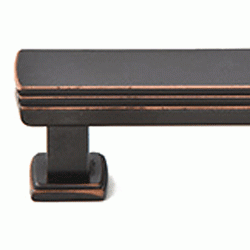 Emtek 4 3/8 Inch (3 1/2 Inch c-c) Solid Brass Art Deco Pull (Oil Rubbed Bronze Finish) EMTEK