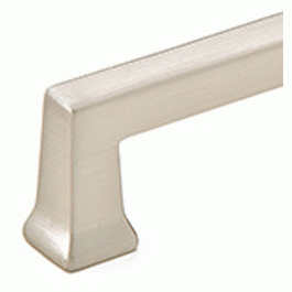 4 3/8 Inch (4 Inch c-c) Solid Brass Alexander Pull (Brushed Nickel Finish) EMTEK