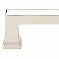 4 3/8 Inch (4 Inch c-c) Solid Brass Alexander Pull (Polished Nickel Finish) EMTEK