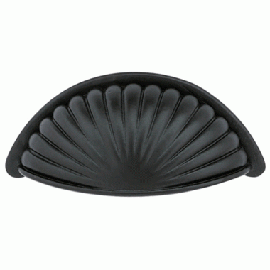 4 3/8 Inch (4 Inch c-c) Tuscany Bronze Fluted Bin Pull (Flat Black Finish) EMTEK