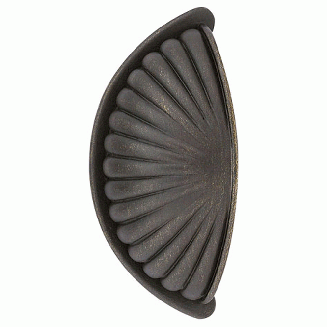 4 3/8 Inch (4 Inch c-c) Tuscany Bronze Fluted Bin Pull (Medium Bronze Finish) EMTEK