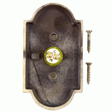 4 3/8 Inch Solid Brass Doorbell Button with Beveled Arched Rosette EMTEK