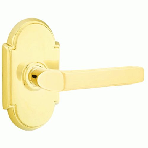 Solid Brass Milano Lever With # 8 Rosette EMTEK