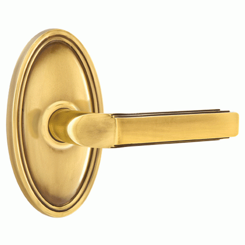 Solid Brass Milano Lever With Oval Rosette EMTEK