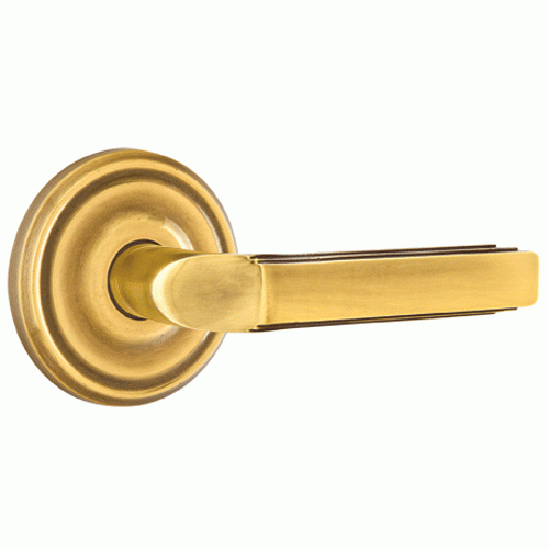 Solid Brass Milano Lever With Regular Rosette EMTEK