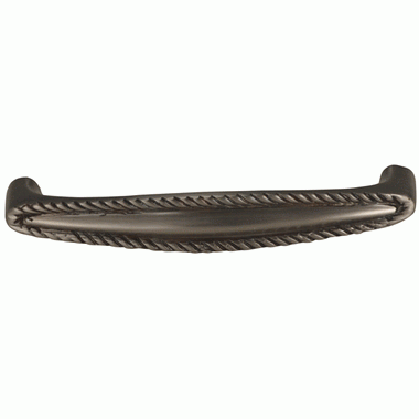 4 Inch Overall (3 3/4 Inch c-c) Solid Brass Georgian Roped Style Pull (Antique Nickel Finish) COPPER MOUNTAIN HARDWARE