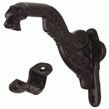 4 Inch Solid Brass Lost Cast Wax Lion Head Stair Rail Bracket (Oil Rubbed Bronze Finish) COPPER MOUNTAIN HARDWARE