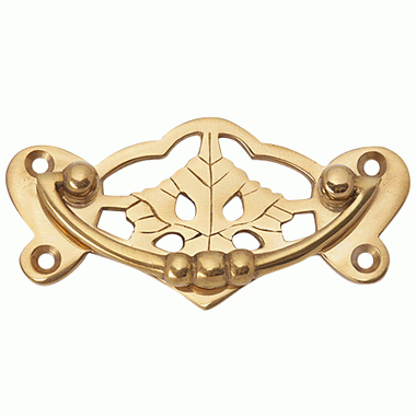 4 Inch Solid Brass Ornate Broken Leaf Bail Pull Polished Brass Finish COPPER MOUNTAIN HARDWARE