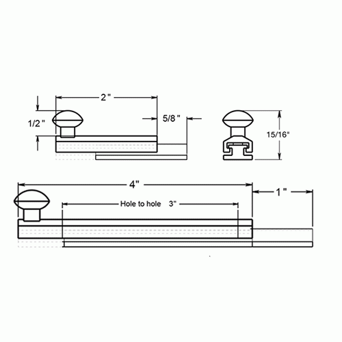 4 Inch Solid Brass Surface Bolt (Antique Nickel Finish) DELTANA