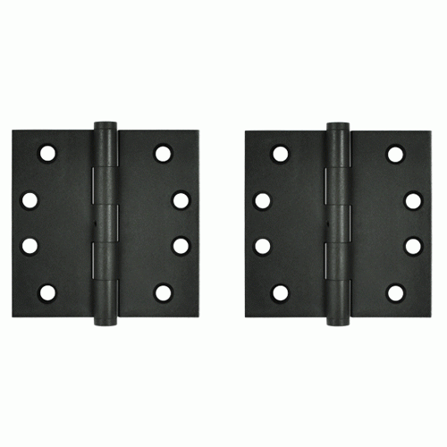 4 Inch X 4 Inch Solid Brass Hinge Interchangeable Finials (Square Corner, Bronze Dark Finish) DELTANA