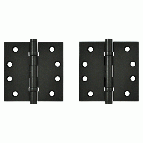 4 Inch X 4 Inch Solid Brass Hinge Interchangeable Finials (Square Corner, Bronze Dark Finish) DELTANA