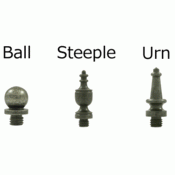 4 Inch X 4 Inch Solid Brass Hinge Interchangeable Finials (Square Corner, White Bronze Medium Finish) DELTANA