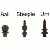 4 X 4 Inch Solid Brass Hinge Interchangeable Finials (Square Corner, Bronze Rust Finish) DELTANA