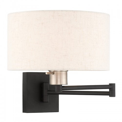 1 Light Black Swing Arm Wall Lamp Livex